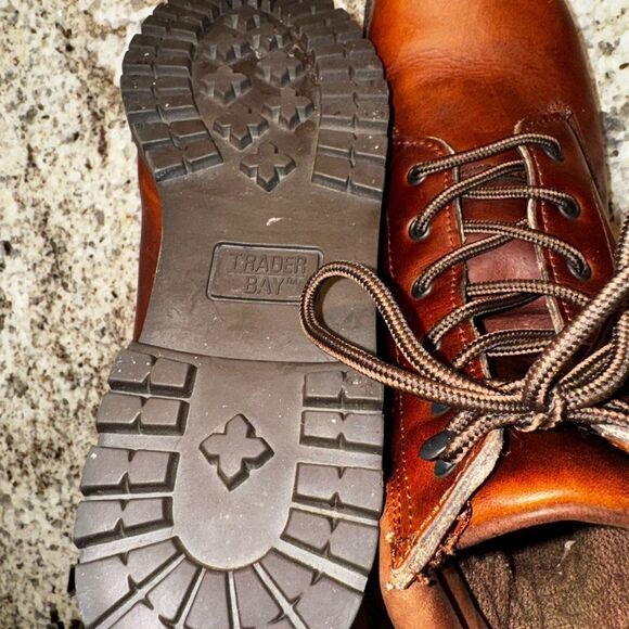 Trader Bay Brown Leather Boots Durable Workwear - Picture 5 of 7